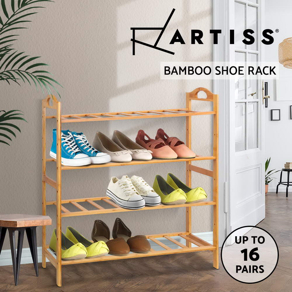 Artiss Bamboo Shoe Rack Cabinet Storage Organizer Shelf Shelves Stand 3-10 Tier - Picture 29 of 45