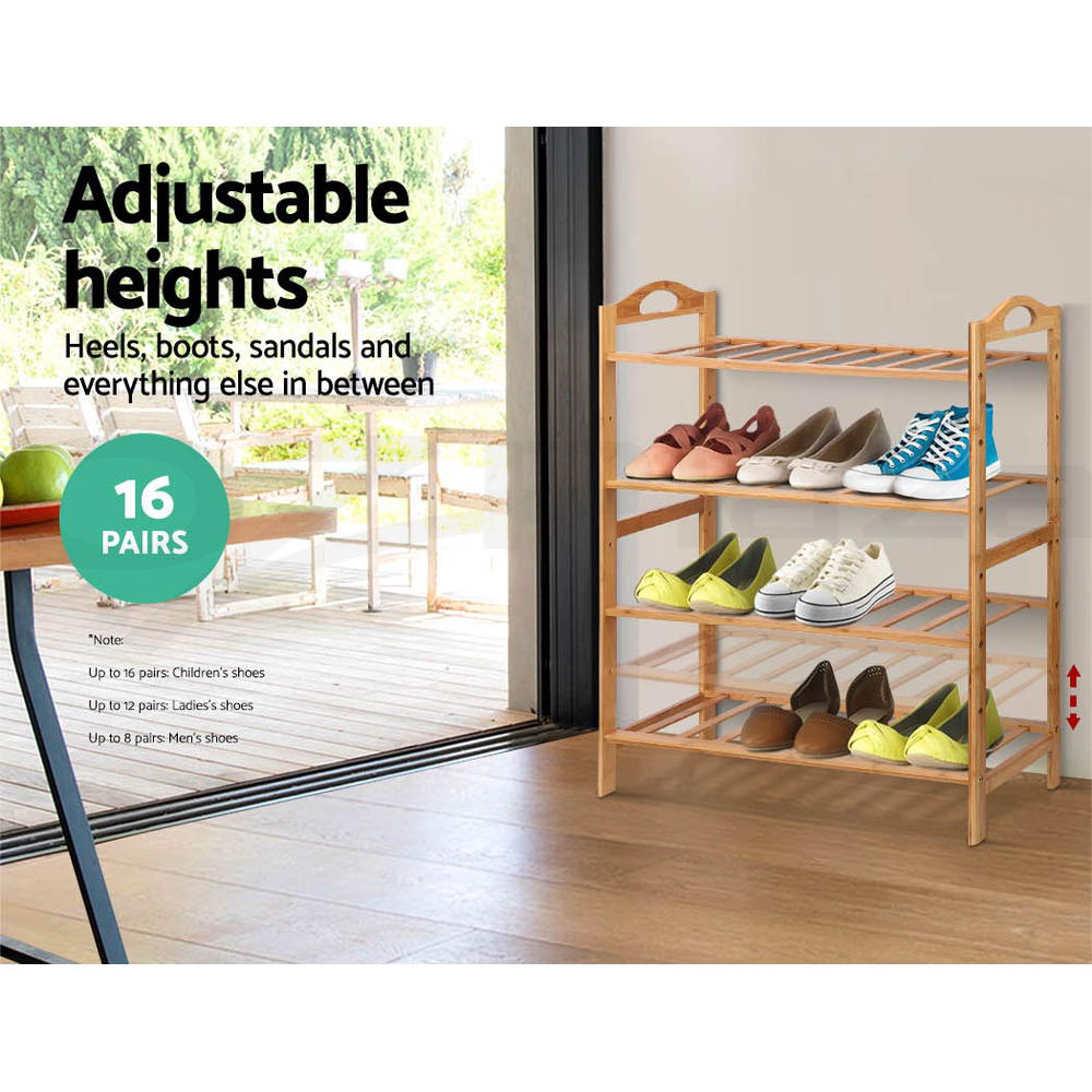 Artiss Bamboo Shoe Rack Cabinet Storage Organizer Shelf Shelves Stand 3-10 Tier - Picture 31 of 45