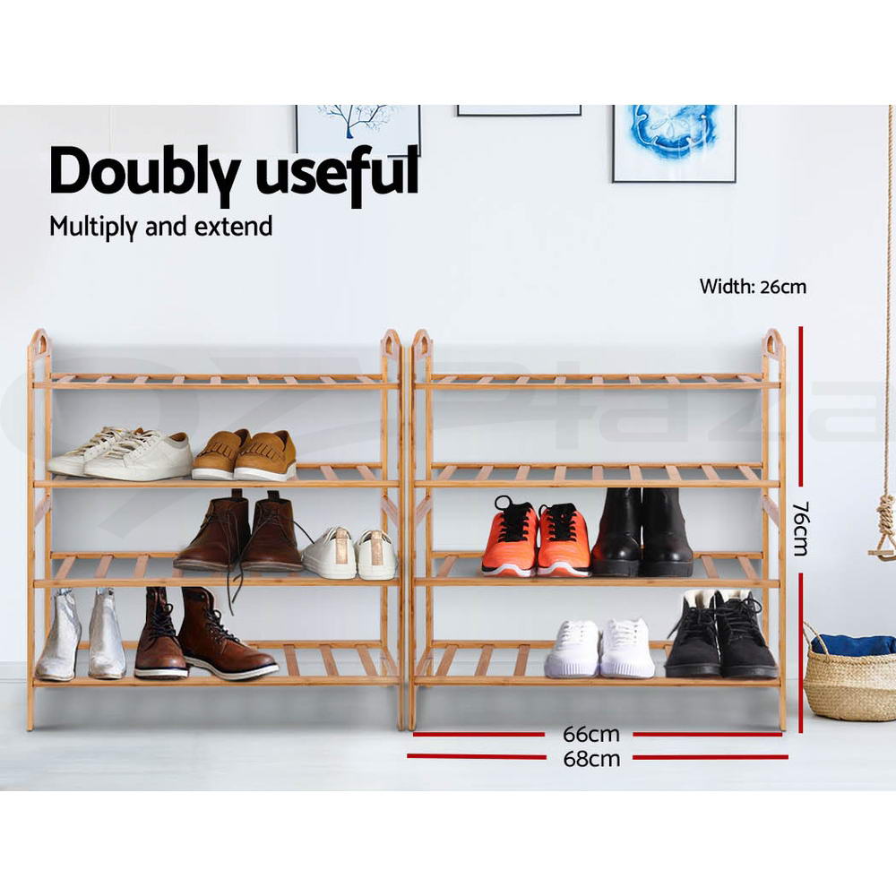 Artiss Bamboo Shoe Rack Cabinet Storage Organizer Shelf Shelves Stand 3-10 Tier - Picture 34 of 45