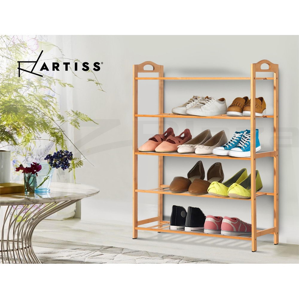 Artiss Bamboo Shoe Rack Cabinet Storage Organizer Shelf Shelves Stand 3-10 Tier - Picture 44 of 45