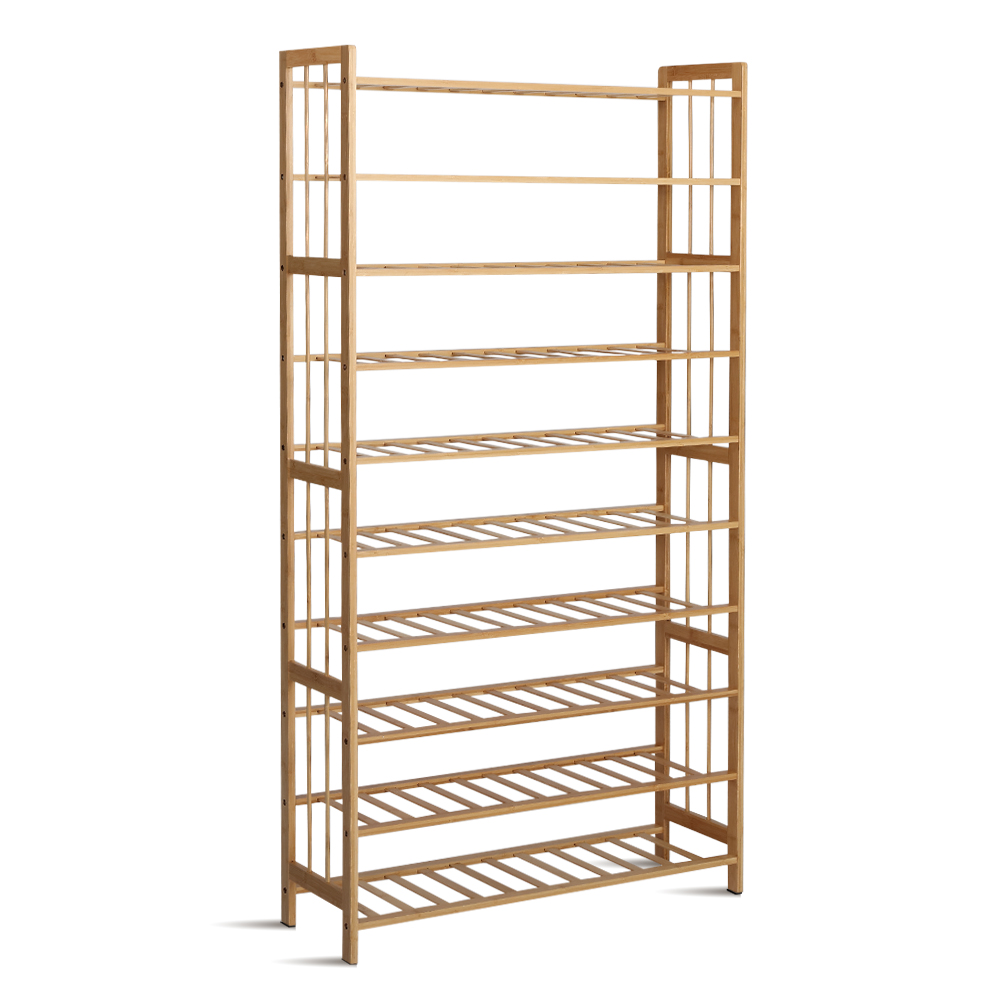 Artiss Bamboo Shoe Rack Cabinet Storage Organizer Shelf Shelves Stand 3-10 Tier - Picture 20 of 45