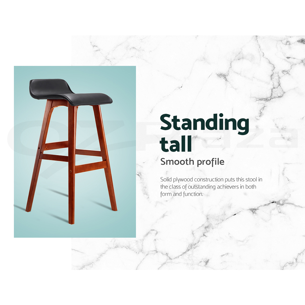 Artiss Bar Stools Wooden Kitchen Stool Chairs Swivel Barstools Leather Grey - Picture 32 of 50