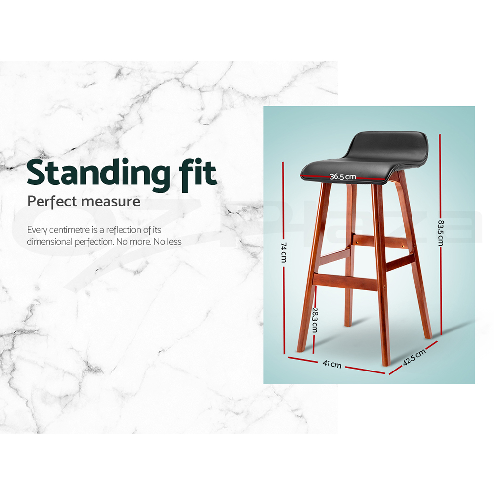 Artiss Bar Stools Wooden Kitchen Stool Chairs Swivel Barstools Leather Grey - Picture 36 of 50