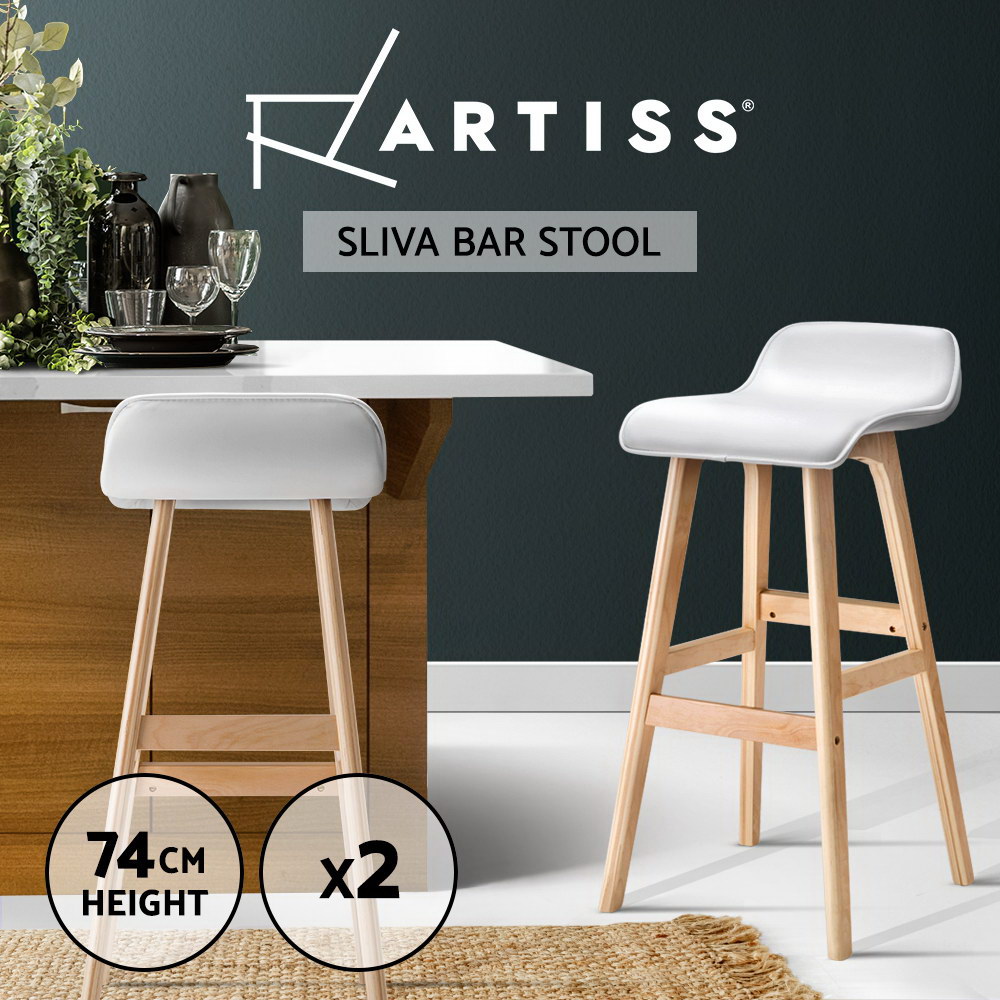 Artiss Bar Stools Wooden Kitchen Stool Chairs Swivel Barstools Leather Grey - Picture 40 of 50