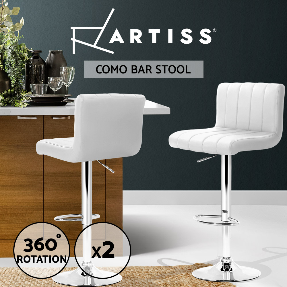 Artiss Kitchen Bar Stools Gas Lift Bar Stool Chairs Swivel Barstools Black Metal - Picture 25 of 71