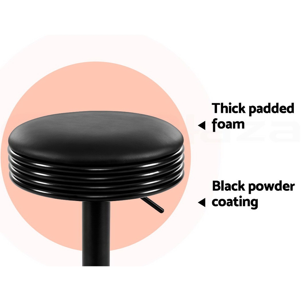 Artiss Kitchen Bar Stools Gas Lift Bar Stool Chairs Swivel Barstools Black Metal - Picture 13 of 71