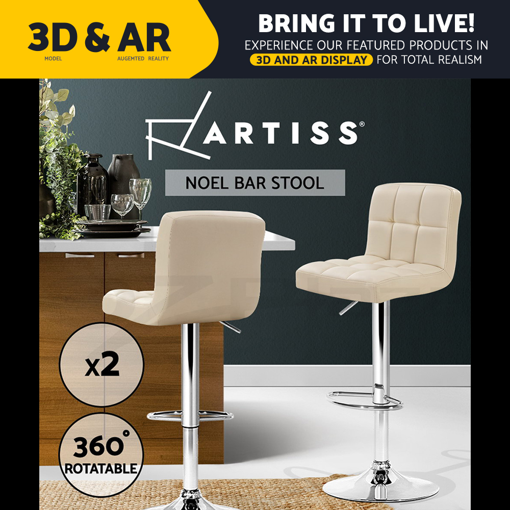Artiss Kitchen Bar Stools Gas Lift Bar Stool Swivel Barstools Counter Chairs - Picture 60 of 97