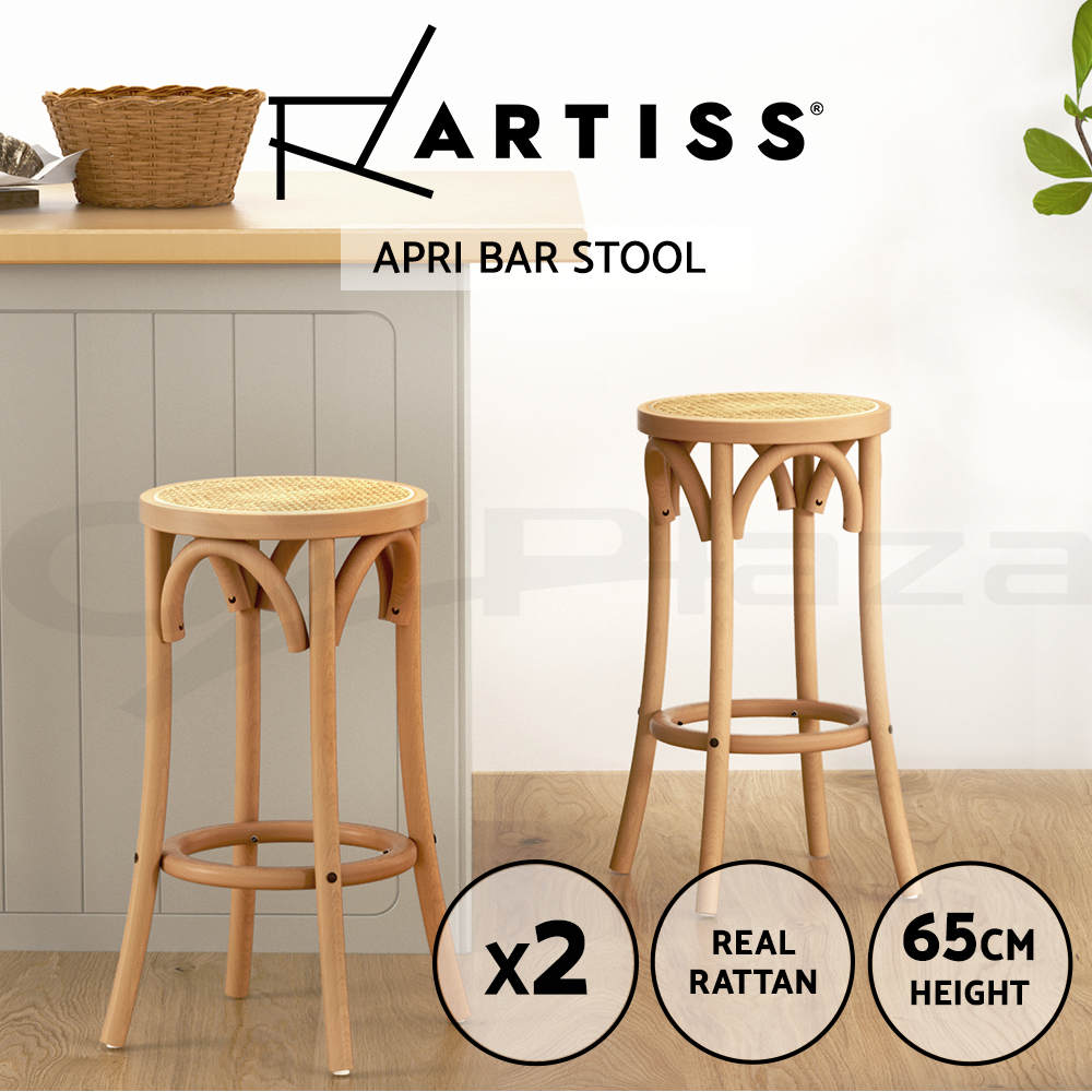 Artiss Kitchen Bar Stools Wooden Bar Stool Swivel Chairs Leather Black White - Picture 12 of 68