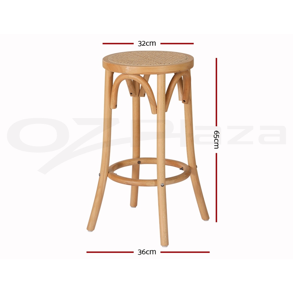 Artiss Kitchen Bar Stools Wooden Bar Stool Swivel Chairs Leather Black White - Picture 14 of 68