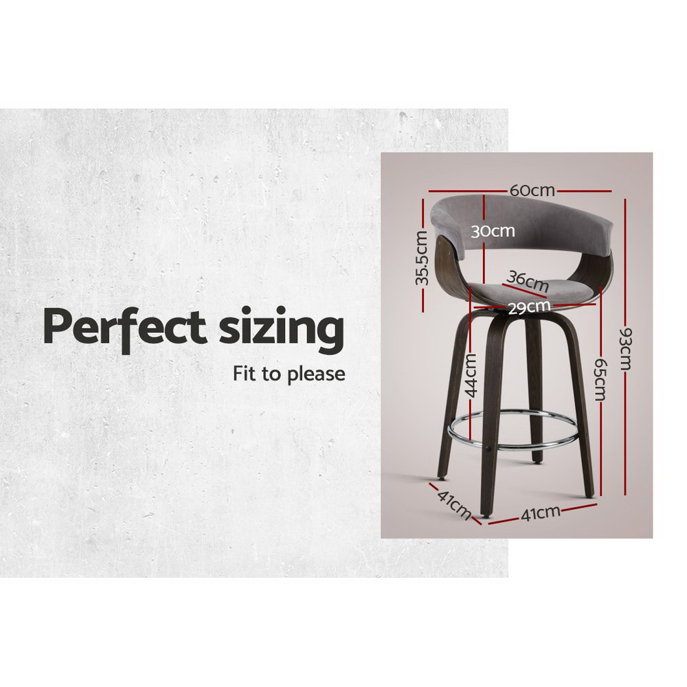 Artiss Kitchen Bar Stools Wooden Bar Stool Swivel Chairs Leather Black White - Picture 25 of 68