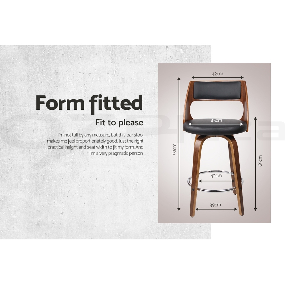 Artiss Kitchen Bar Stools Wooden Bar Stool Swivel Chairs Leather Black White - Picture 37 of 68