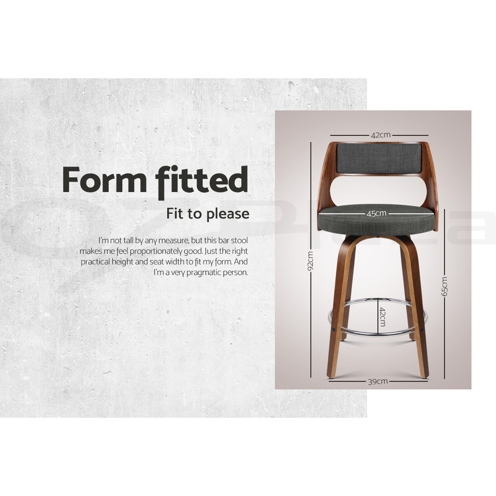 Artiss Kitchen Bar Stools Wooden Bar Stool Swivel Chairs Leather Black White - Picture 43 of 68