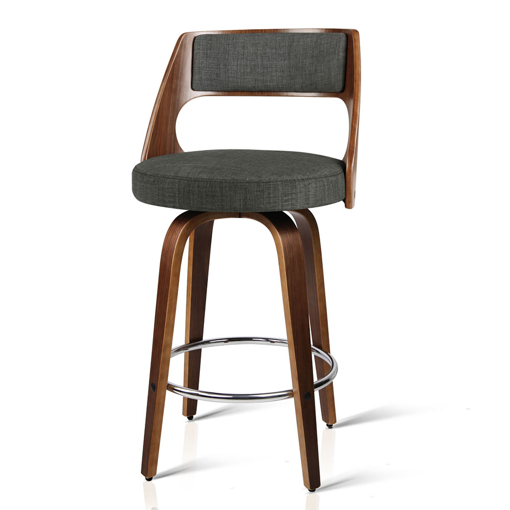 Artiss Kitchen Bar Stools Wooden Bar Stool Swivel Chairs Leather Black White - Picture 44 of 68