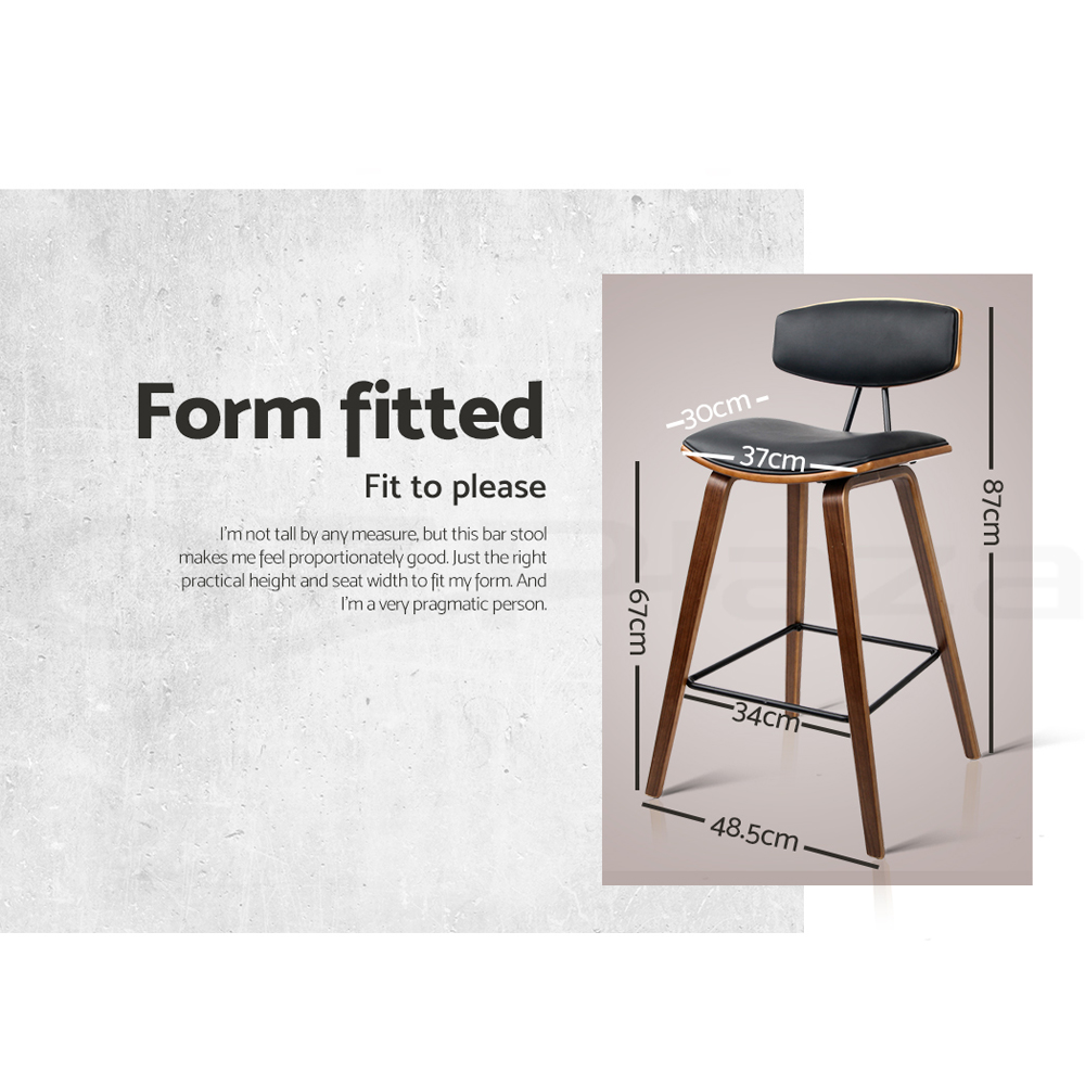 Artiss Kitchen Bar Stools Wooden Bar Stool Swivel Chairs Leather Black White - Picture 52 of 68