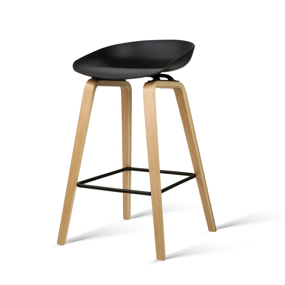 Artiss Kitchen Bar Stools Wooden Bar Stool Swivel Chairs Leather Black White - Picture 47 of 68