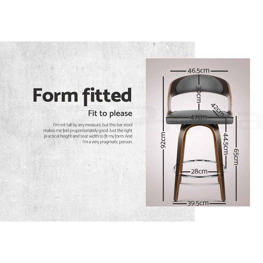 Artiss Kitchen Bar Stools Wooden Bar Stool Swivel Chairs Leather Black White - Picture 55 of 68