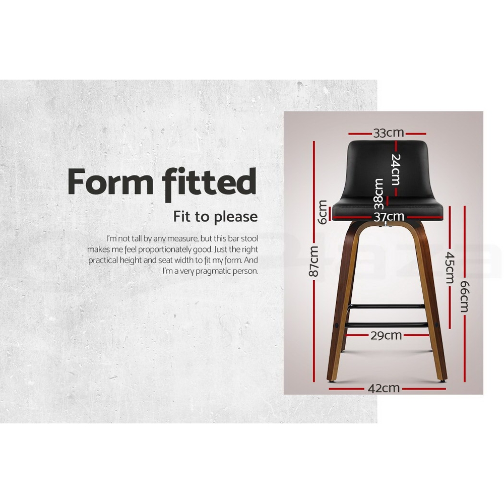 Artiss Kitchen Bar Stools Wooden Bar Stool Swivel Chairs Leather Black White - Picture 34 of 68