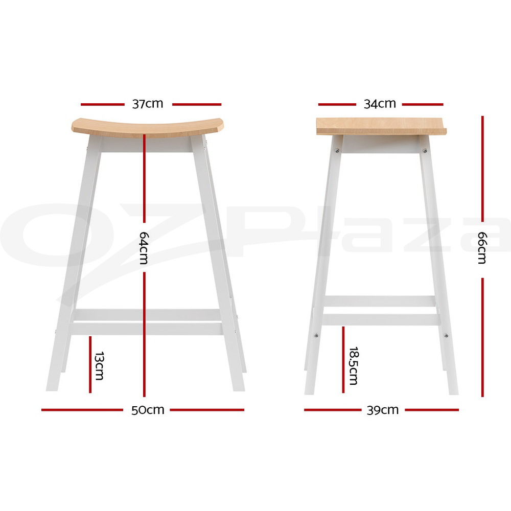 Artiss Kitchen Bar Stools Wooden Bar Stool Swivel Chairs Leather Black White - Picture 17 of 68