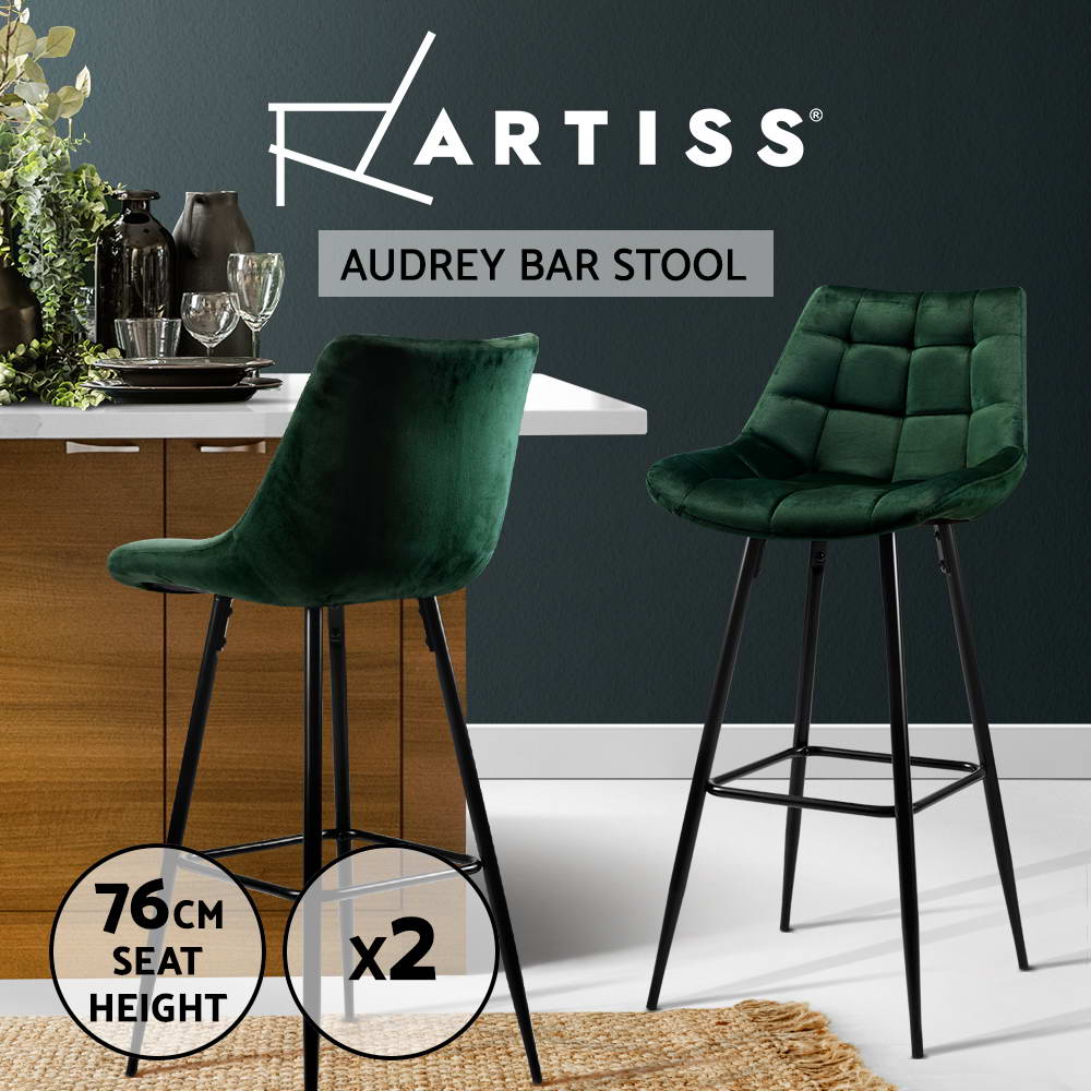 1x / 2x / 4x Artiss Bar Stools Kitchen Chairs Upholstered Wood Leather Fabric - Picture 13 of 110