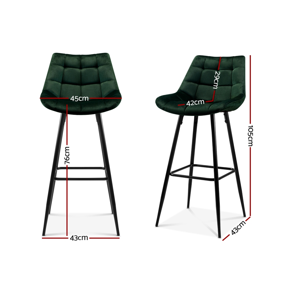 1x / 2x / 4x Artiss Bar Stools Kitchen Chairs Upholstered Wood Leather Fabric - Picture 14 of 110