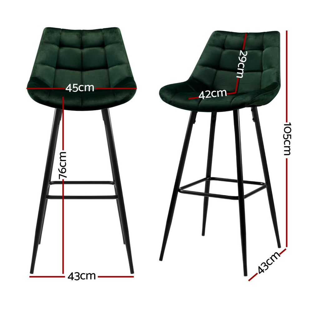 1x / 2x / 4x Artiss Bar Stools Kitchen Chairs Upholstered Wood Leather Fabric - Picture 16 of 110