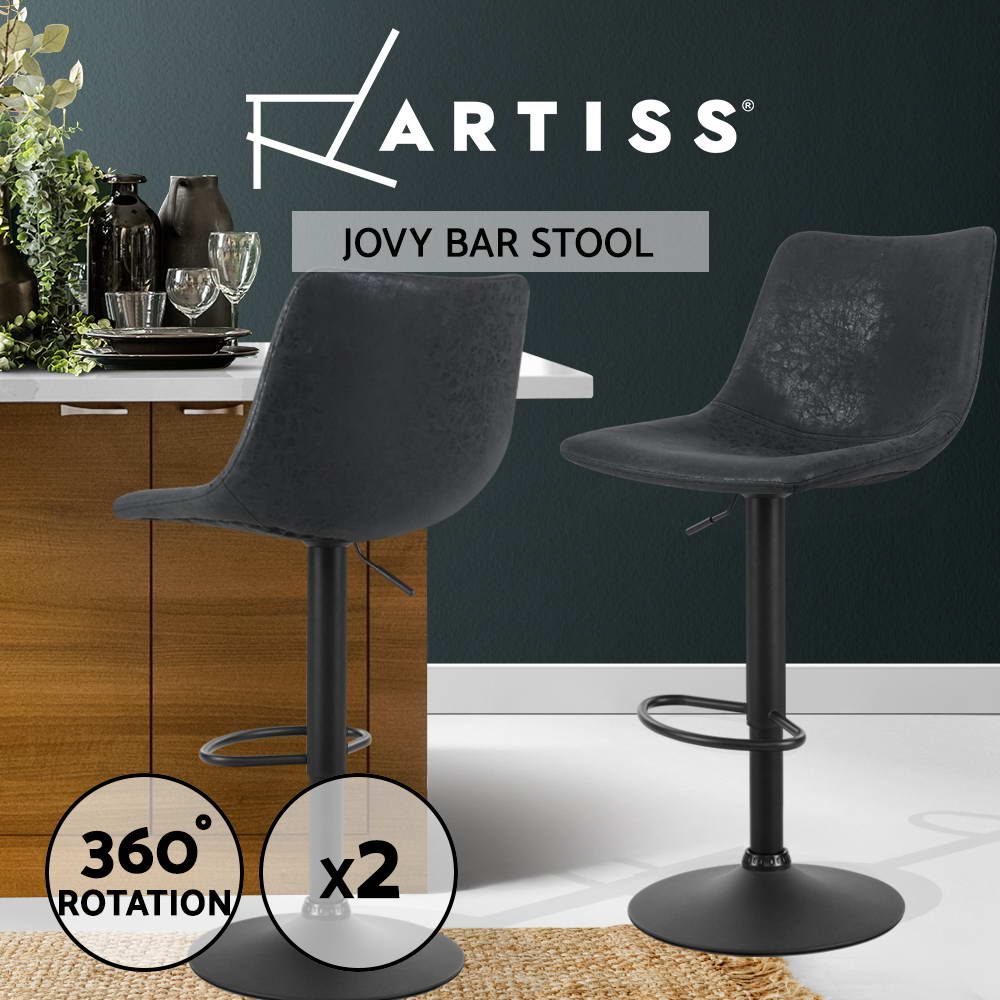 1x / 2x / 4x Artiss Bar Stools Kitchen Chairs Upholstered Wood Leather Fabric - Picture 48 of 110
