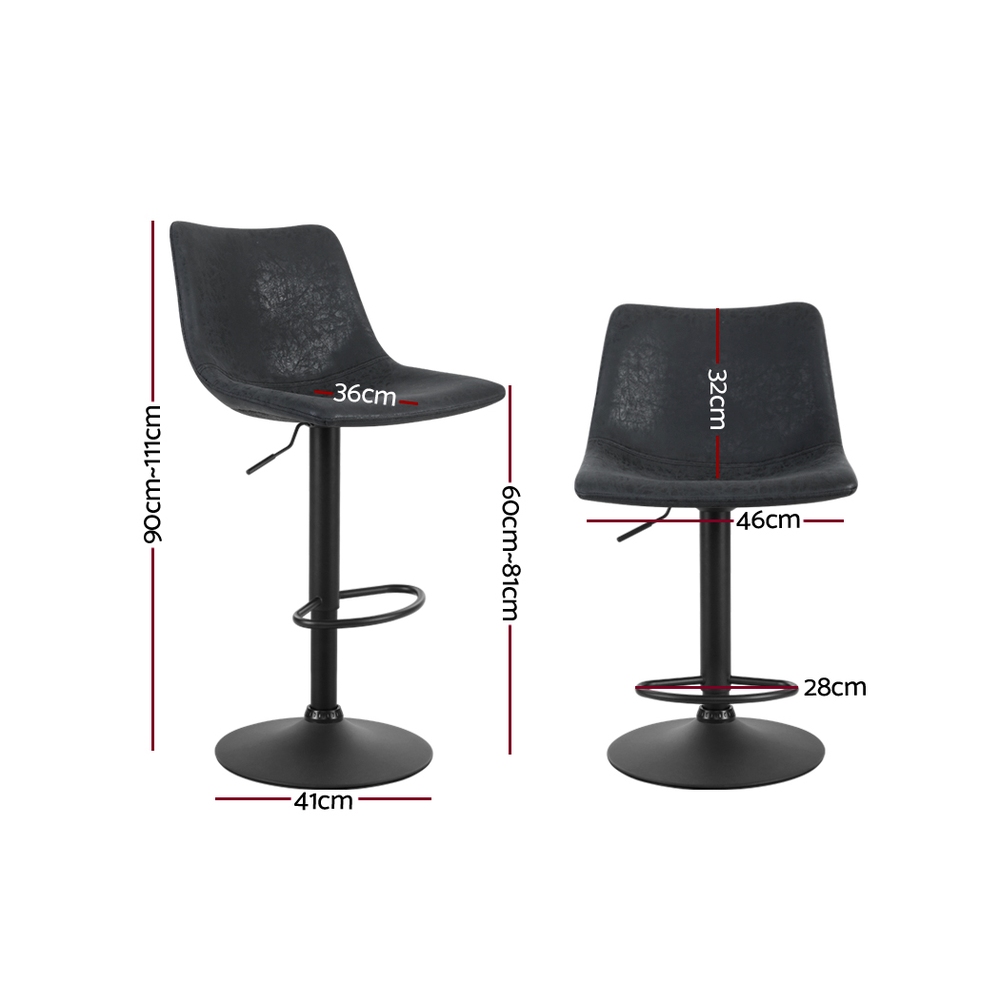 1x / 2x / 4x Artiss Bar Stools Kitchen Chairs Upholstered Wood Leather Fabric - Picture 49 of 110