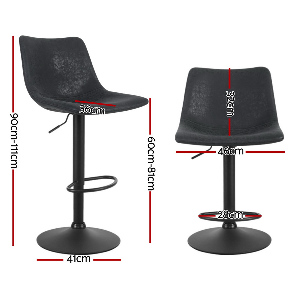1x / 2x / 4x Artiss Bar Stools Kitchen Chairs Upholstered Wood Leather Fabric - Picture 51 of 110