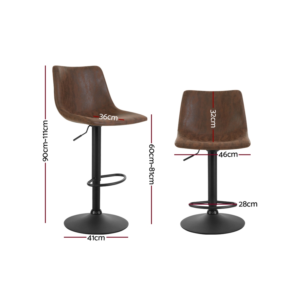 1x / 2x / 4x Artiss Bar Stools Kitchen Chairs Upholstered Wood Leather Fabric - Picture 53 of 110