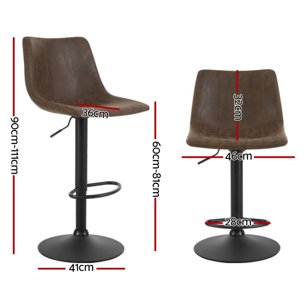 1x / 2x / 4x Artiss Bar Stools Kitchen Chairs Upholstered Wood Leather Fabric - Picture 55 of 110