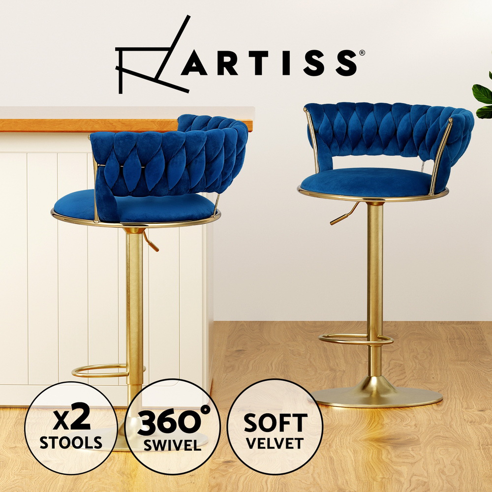 1x / 2x / 4x Artiss Bar Stools Kitchen Chairs Upholstered Wood Leather Fabric - Picture 95 of 110