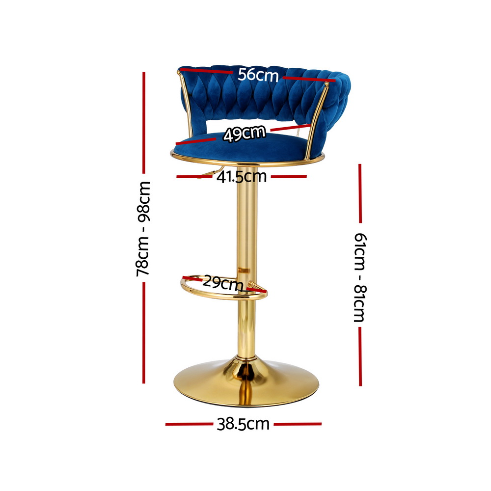 1x / 2x / 4x Artiss Bar Stools Kitchen Chairs Upholstered Wood Leather Fabric - Picture 98 of 110