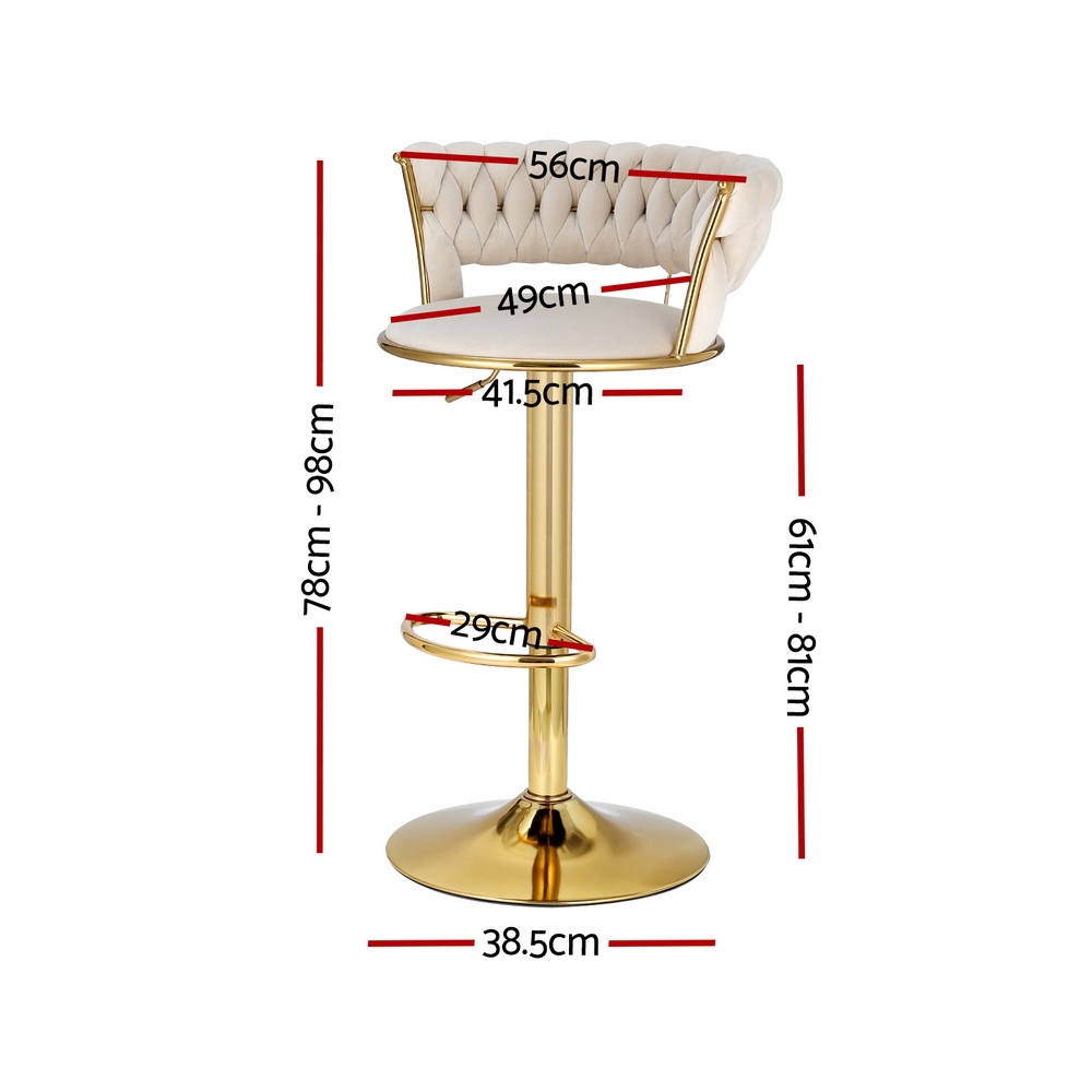 1x / 2x / 4x Artiss Bar Stools Kitchen Chairs Upholstered Wood Leather Fabric - Picture 104 of 110