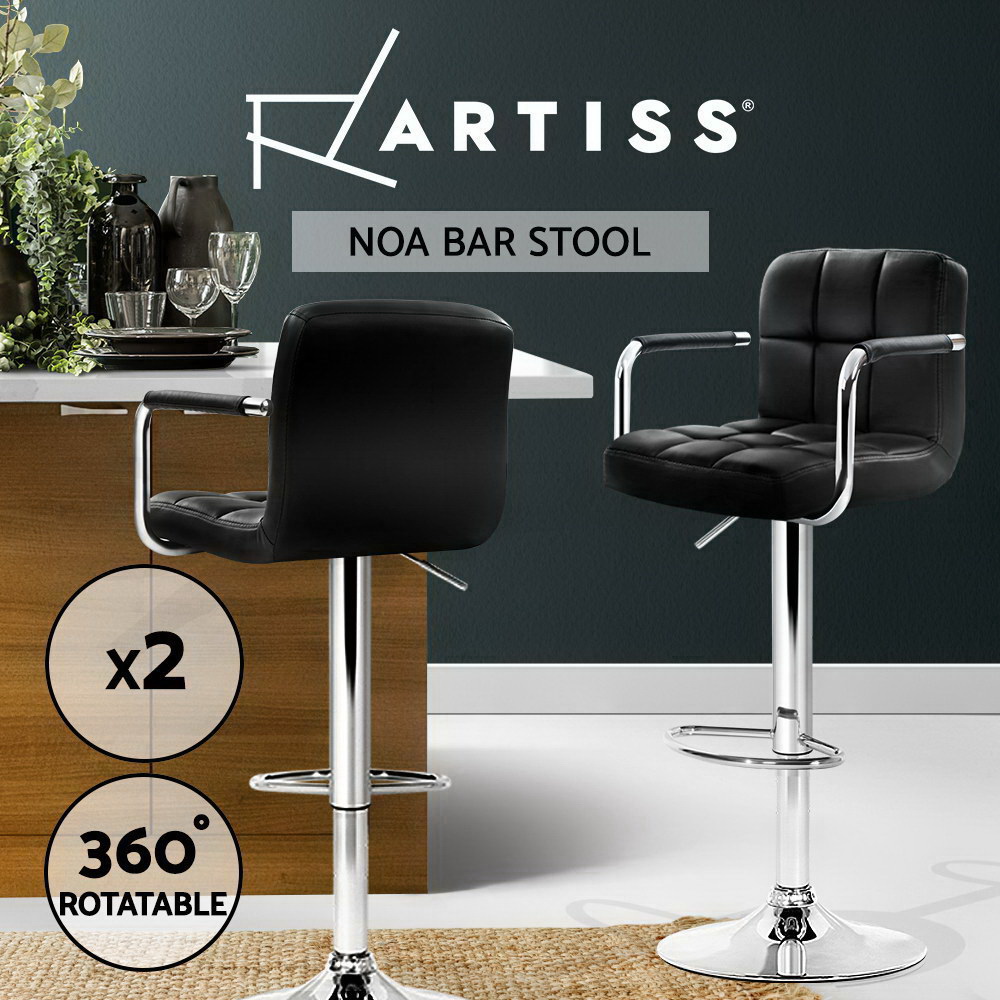 1x / 2x / 4x Artiss Bar Stools Kitchen Chairs Upholstered Wood Leather Fabric - Picture 63 of 110