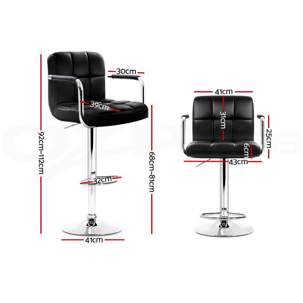 1x / 2x / 4x Artiss Bar Stools Kitchen Chairs Upholstered Wood Leather Fabric - Picture 64 of 110