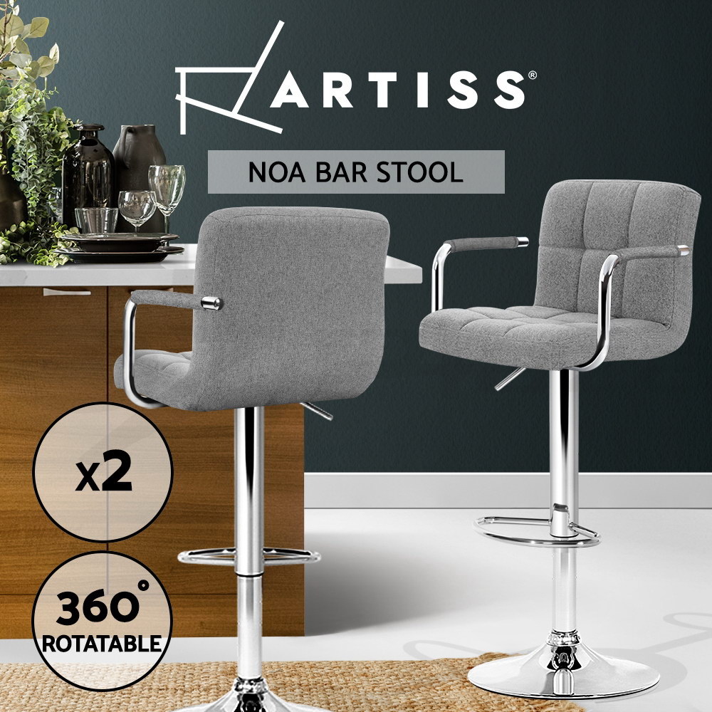 1x / 2x / 4x Artiss Bar Stools Kitchen Chairs Upholstered Wood Leather Fabric - Picture 67 of 110