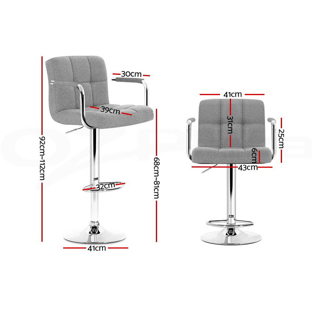 1x / 2x / 4x Artiss Bar Stools Kitchen Chairs Upholstered Wood Leather Fabric - Picture 68 of 110