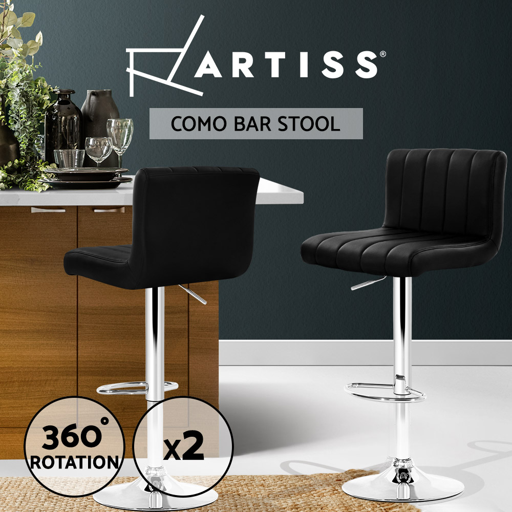 1x / 2x / 4x Artiss Bar Stools Kitchen Chairs Upholstered Wood Leather Fabric - Picture 28 of 110
