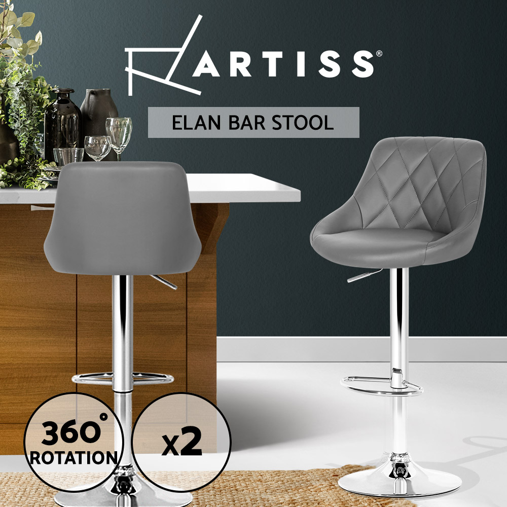1x / 2x / 4x Artiss Bar Stools Kitchen Chairs Upholstered Wood Leather Fabric - Picture 34 of 110