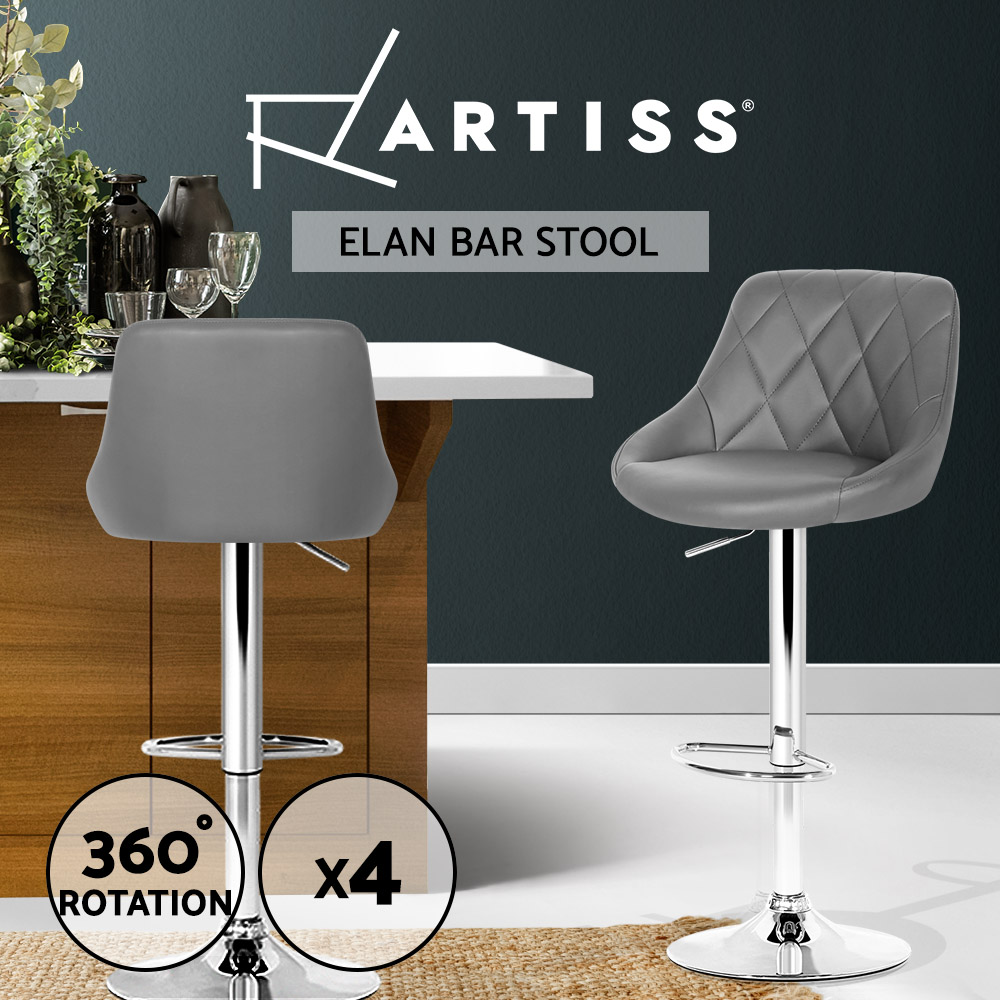 1x / 2x / 4x Artiss Bar Stools Kitchen Chairs Upholstered Wood Leather Fabric - Picture 35 of 110