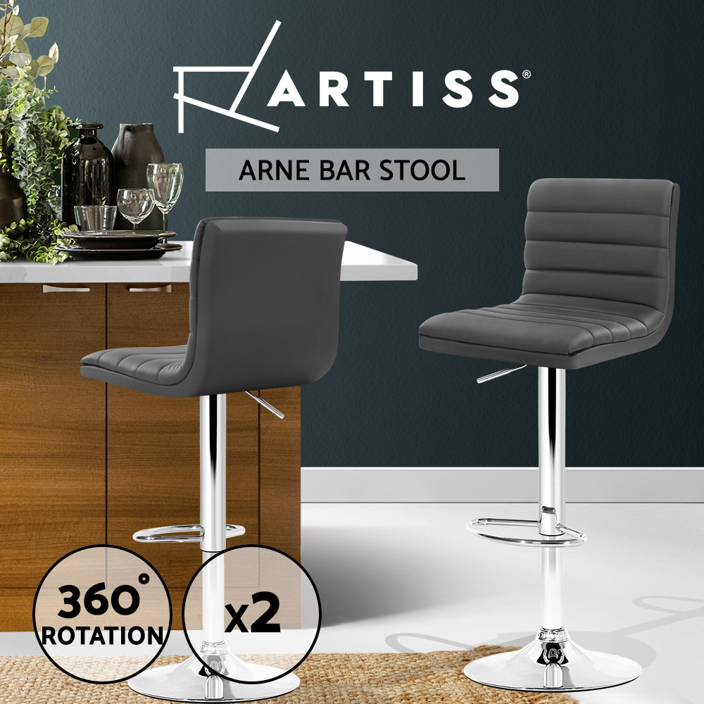 1x / 2x / 4x Artiss Bar Stools Kitchen Chairs Upholstered Wood Leather Fabric - Picture 9 of 110