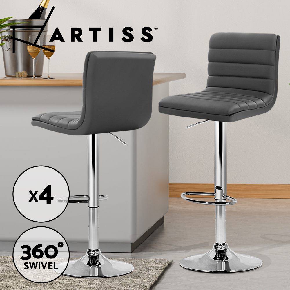 1x / 2x / 4x Artiss Bar Stools Kitchen Chairs Upholstered Wood Leather Fabric - Picture 10 of 110