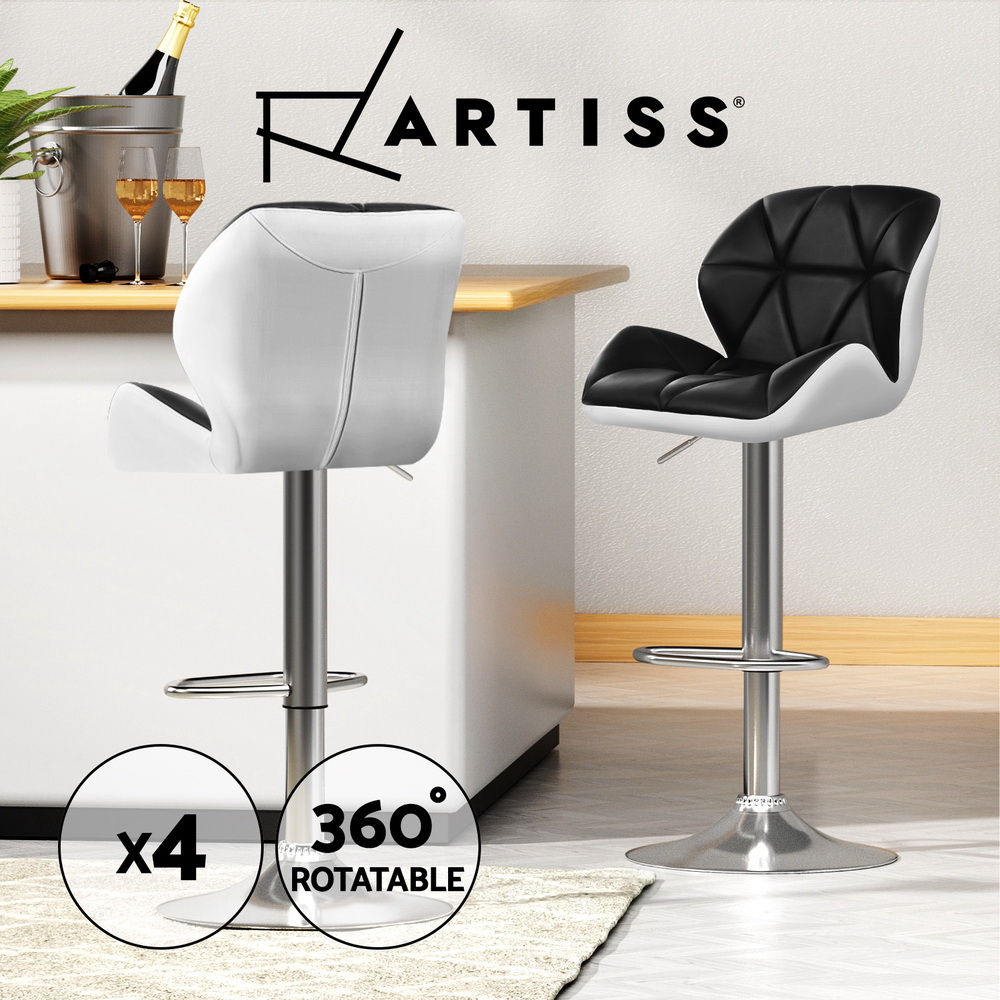 1x / 2x / 4x Artiss Bar Stools Kitchen Chairs Upholstered Wood Leather Fabric - Picture 47 of 110