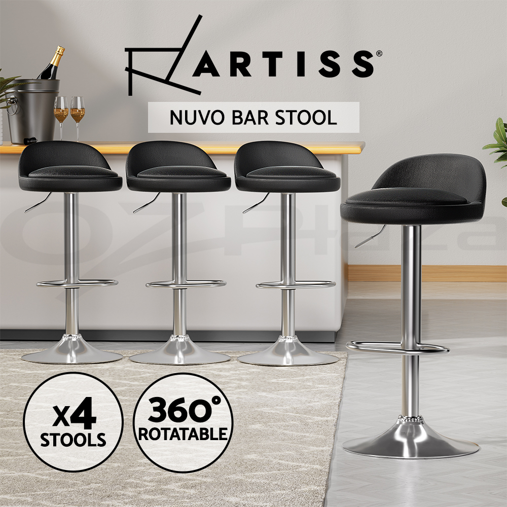 1x / 2x / 4x Artiss Bar Stools Kitchen Chairs Upholstered Wood Leather Fabric - Picture 75 of 110