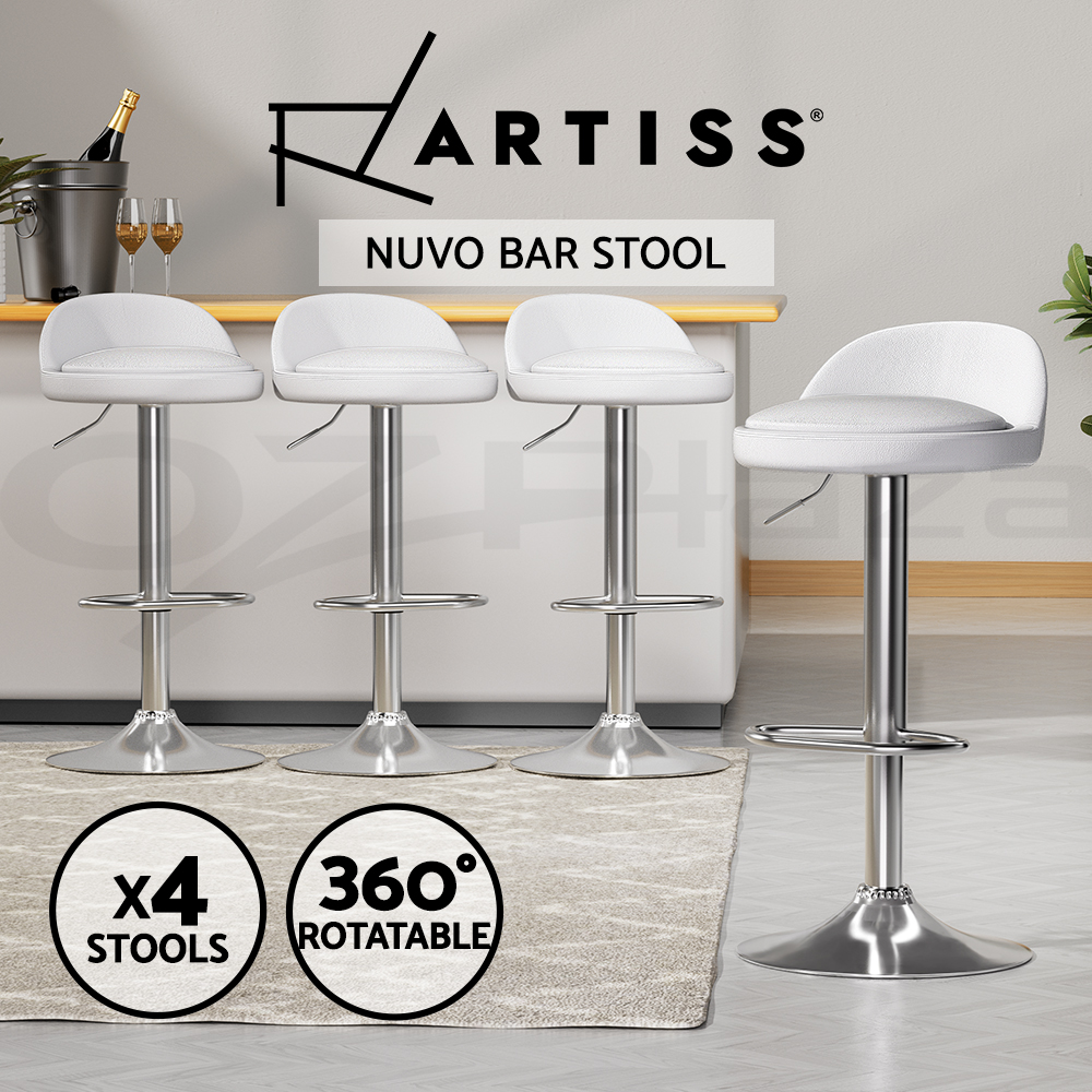1x / 2x / 4x Artiss Bar Stools Kitchen Chairs Upholstered Wood Leather Fabric - Picture 77 of 110