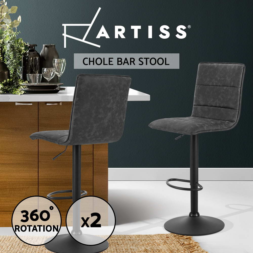 1x / 2x / 4x Artiss Bar Stools Kitchen Chairs Upholstered Wood Leather Fabric - Picture 22 of 110