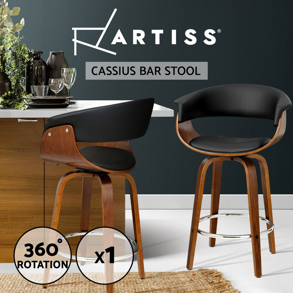 1x / 2x / 4x Artiss Bar Stools Kitchen Chairs Upholstered Wood Leather Fabric - Picture 19 of 110