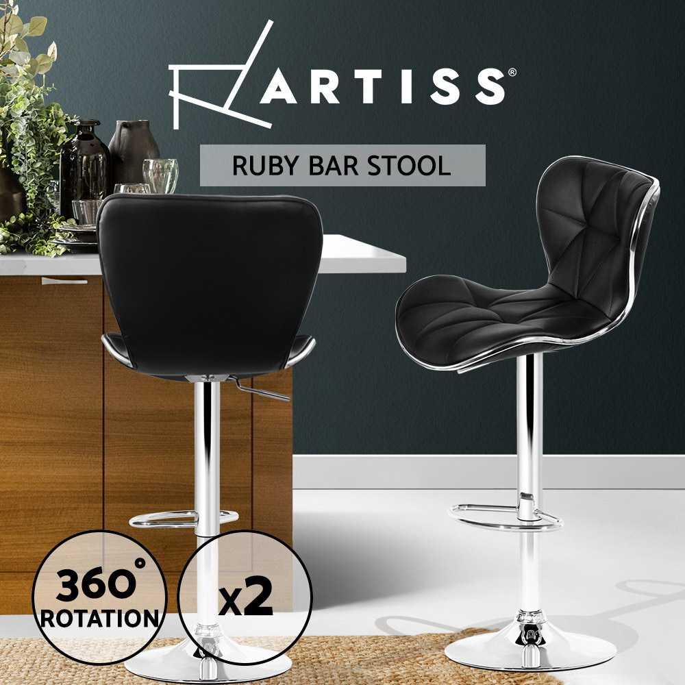 1x / 2x / 4x Artiss Bar Stools Kitchen Chairs Upholstered Wood Leather Fabric - Picture 86 of 110