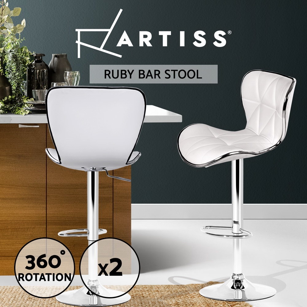 1x / 2x / 4x Artiss Bar Stools Kitchen Chairs Upholstered Wood Leather Fabric - Picture 88 of 110