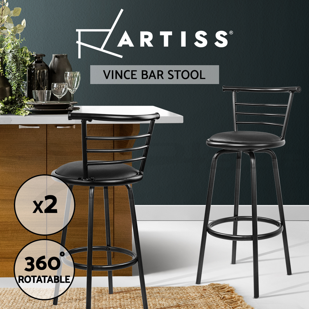 1x / 2x / 4x Artiss Bar Stools Kitchen Chairs Upholstered Wood Leather Fabric - Picture 90 of 110